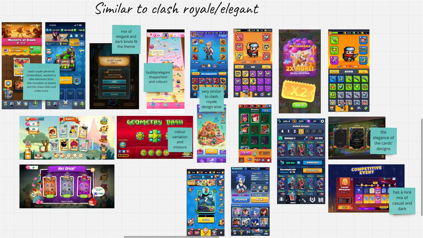 Second moodboard of collected third-party interface references