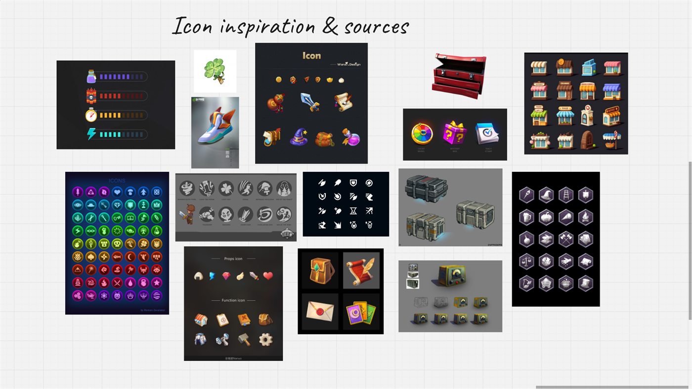 Fourth moodboard of collected third-party interface references