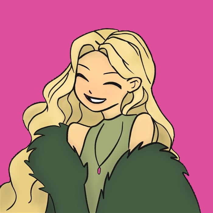 Illustrated self-portrait of Katerina Michael