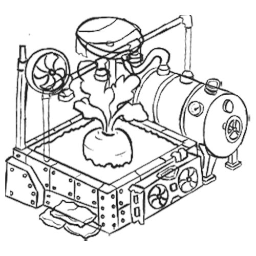 Sketch of the heavy irrigation rig upgrade with its pressure tank
