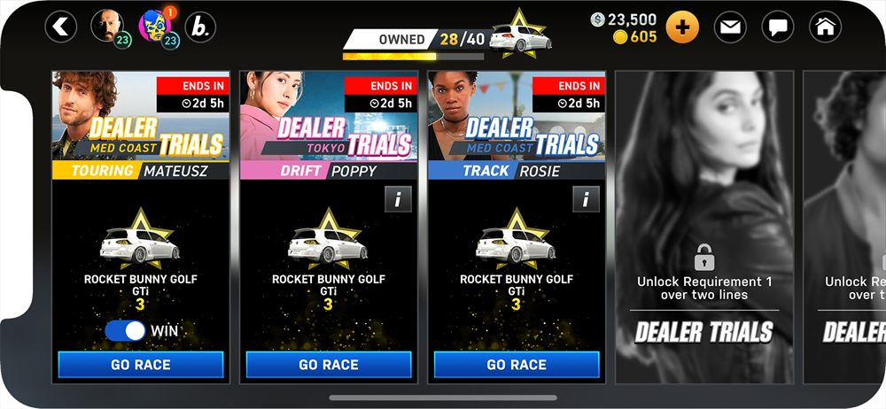 Prestige deeplinking screen on mobile