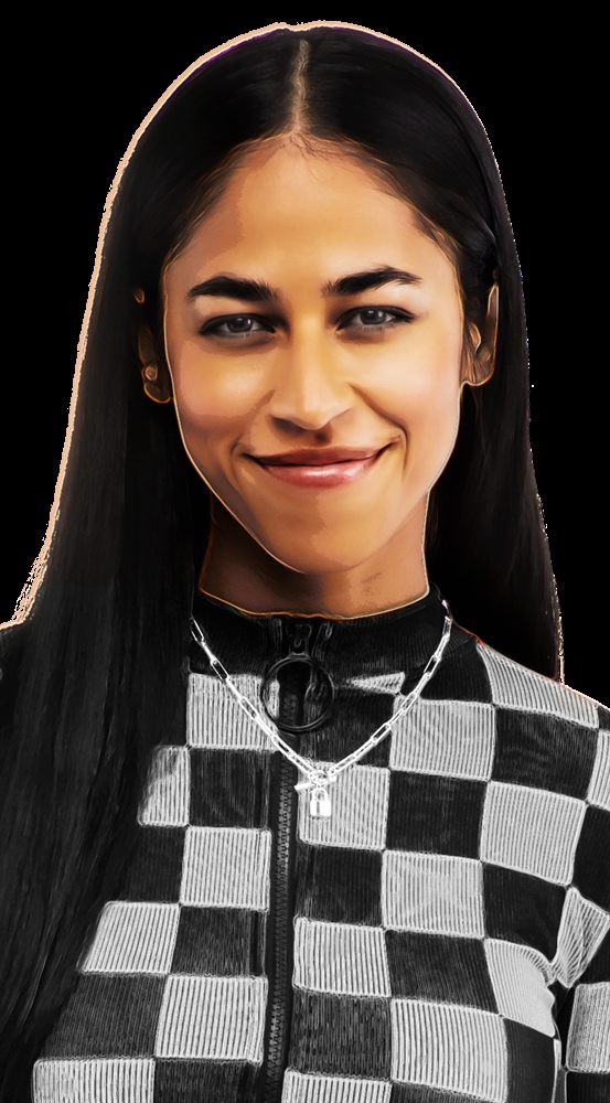 Character torso portrait of Dee, neutral pose