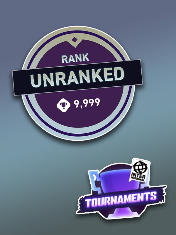 PvP thumbnail: the Unranked rank badge above a tournaments button